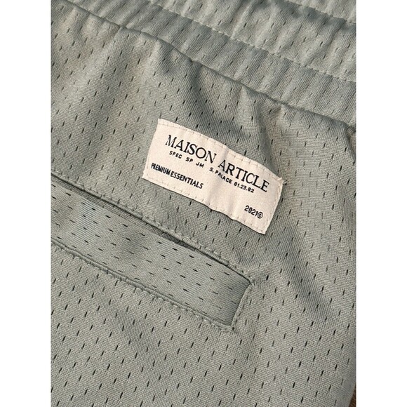 Maison Article Mens Premium Basketball Shorts Lot x2 Sz XL Teal Plum Zip Pockets - Picture 12 of 16